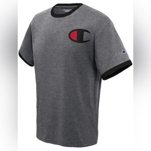 Vintage Champion Charcoal and Black Logo Tee Large